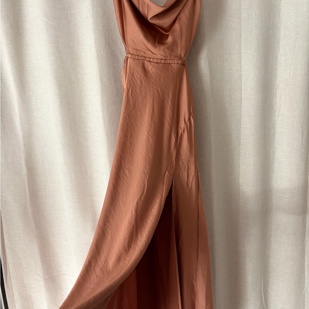 Hello Molly NWT Elegant Rust Satin Dress